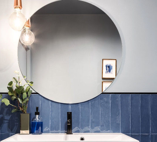 Perak AluminiumMerahan Dekoratif Kaca Kamar Mandi Float Beveled Antique Sheet Mirror