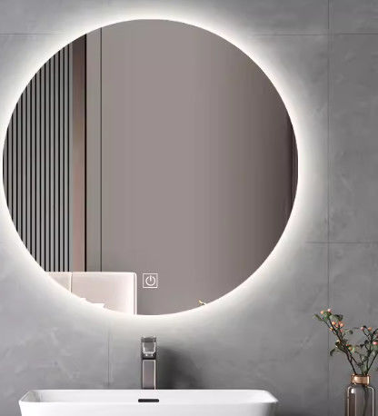 Umur Panjang Kaca Cermin Dinding Dekoratif Modern dengan tepi beveled dan finishing perak