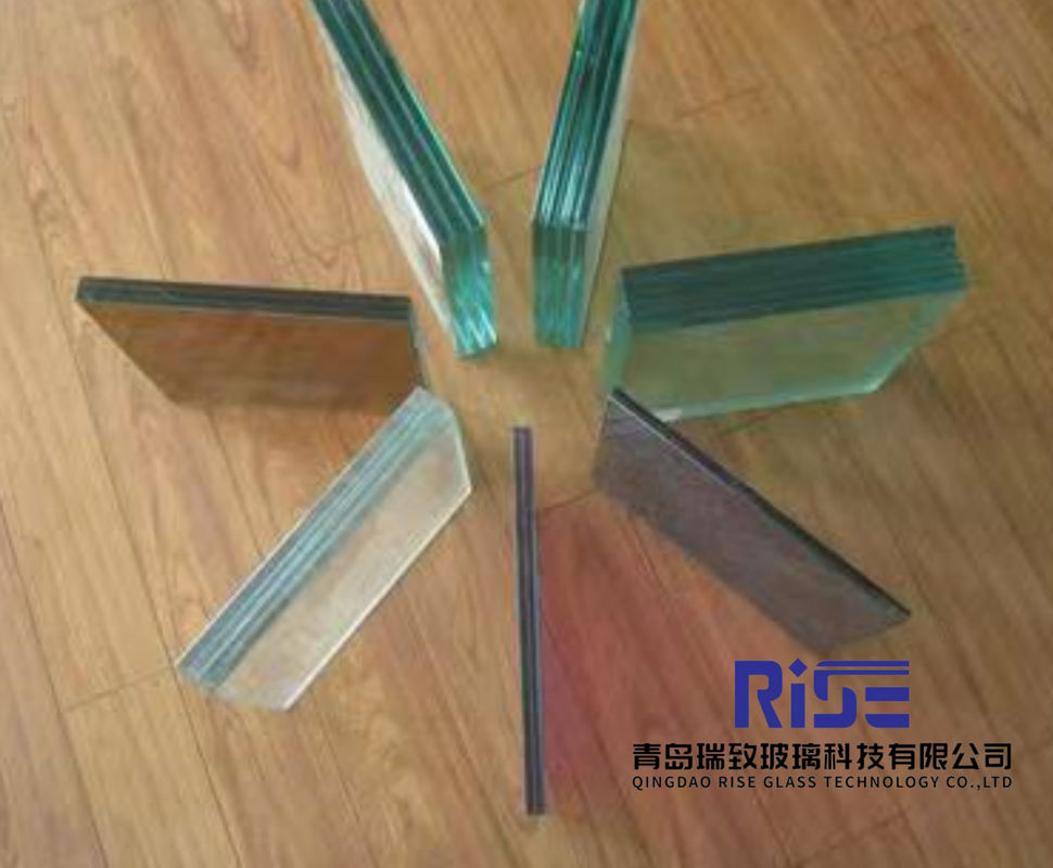 Kaca Keamanan Laminasi Tempered 6.38-12.38mm dengan permukaan mengikis asam beku