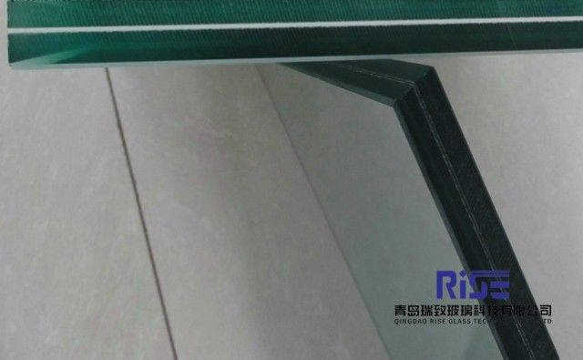 Kaca Keamanan Laminasi Tempered 6.38-12.38mm dengan permukaan mengikis asam beku